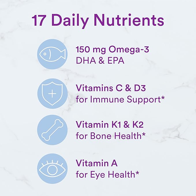 SmartyPants Fiber Supplement &amp Multivitamin for Men &amp Women: Multivitamin Fiber Gummies with Vitamin D3 C Vitamin B12 B6 A K &amp Zinc Omega 3 Fish Oil (EPA/DHA) Biotin 180 Count (30