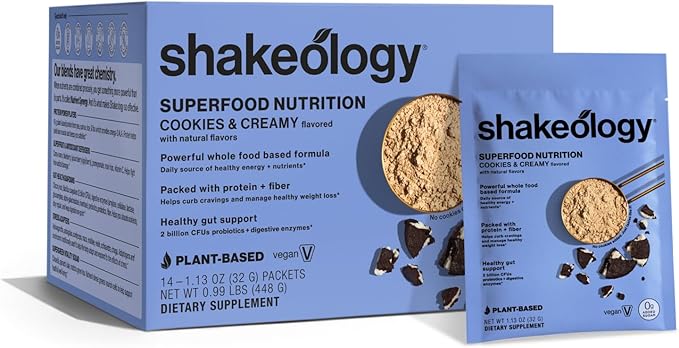 BODi Shakeology 0g Added Sugar Plant Based Protein Powder Blend Gluten-Free Shake with Vitamins and Minerals – Helps Support Healthy Weight Loss Lean Muscle Cookies and Creamy- 14 Servings