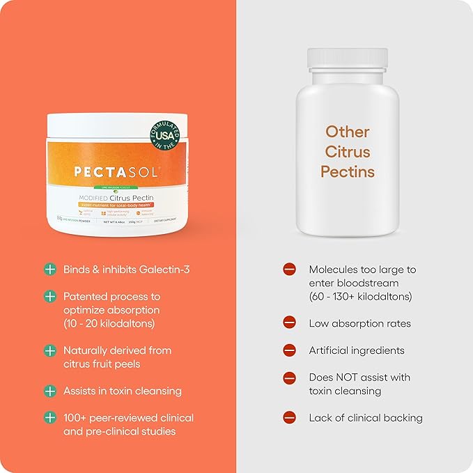 PectaSol Modified Citrus Pectin – 551g Lime Powder – Total-Body Health Supplement to Support Heart Immune System Inflammation Response &amp Healthy Aging + Maintain Healthy Galectin-3 Levels