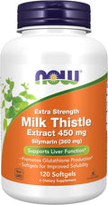 NOW Foods Supplements Silymarin Milk Thistle Extract Extra Strength 450 mg 120 Softgels