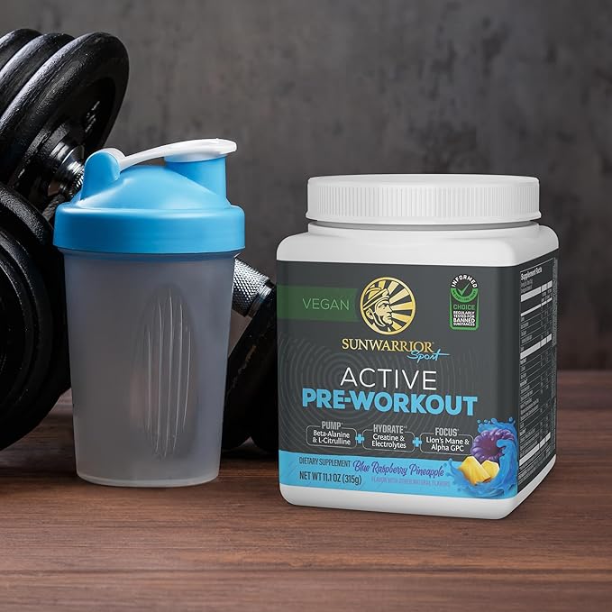 Sunwarrior Active Preworkout Hydration Blend &amp Chocolate Classic Plus Organic Protein Powder Set | Bundle &amp Save | Non-GMO Soy Dairy Filler &amp Gluten Free (30 Servings Each)