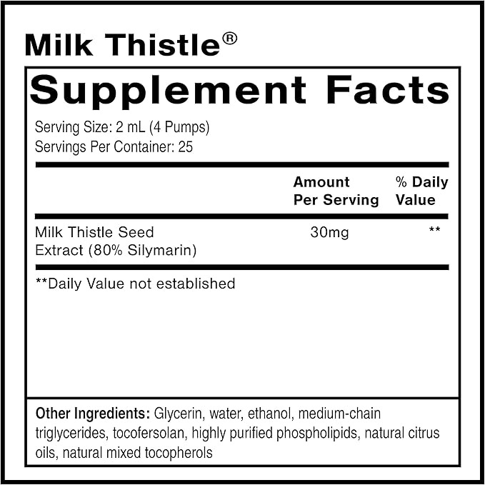 Quicksilver Scientific Nanoemulsified Milk Thistle - Silymarin Liquid with Liposome Delivery System - Immune Detox + Liver Cleanse Support (1.7oz / 50ml)