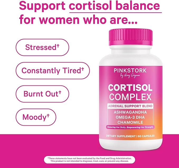 Pink Stork Mood + Wellness Bundle - Cortisol Complex + Magnesium Glycinate Mood and Well-Being Calm Stress Support Energy