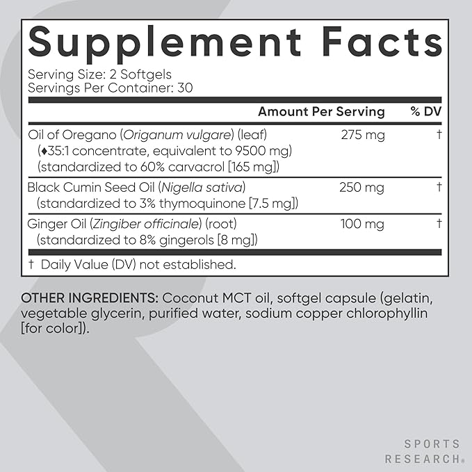 Sports Research® Antioxidant Support Pack - Oil of Oregano 9500mg + Vitamin D3 K2 5000iu + Triple Strength Astaxanthin