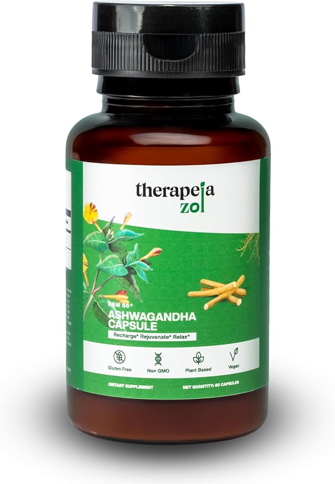 Ashwagandha KSM-66 Capsules for Men and Women - Ashwagandha Supplements for Stress Support Calm Mood Relaxation and Sleep - Premium Herbal Supplements Vegan Non-GMO 60 Count