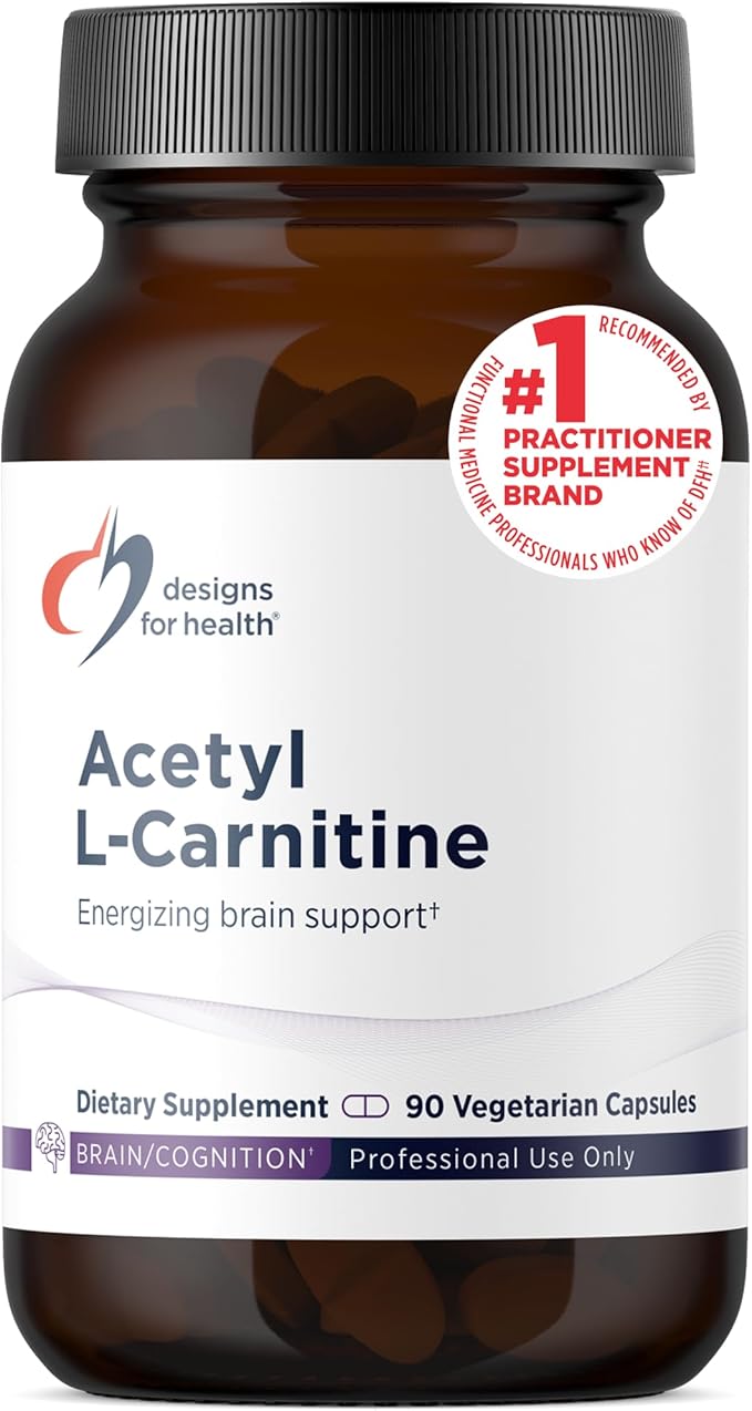 Designs for Health Acetyl L-Carnitine Capsules 800mg - Energizing Brain Support - Non-GMO Vegetarian Acetyl L-Carnitine HCl Supplement (90 Capsules)