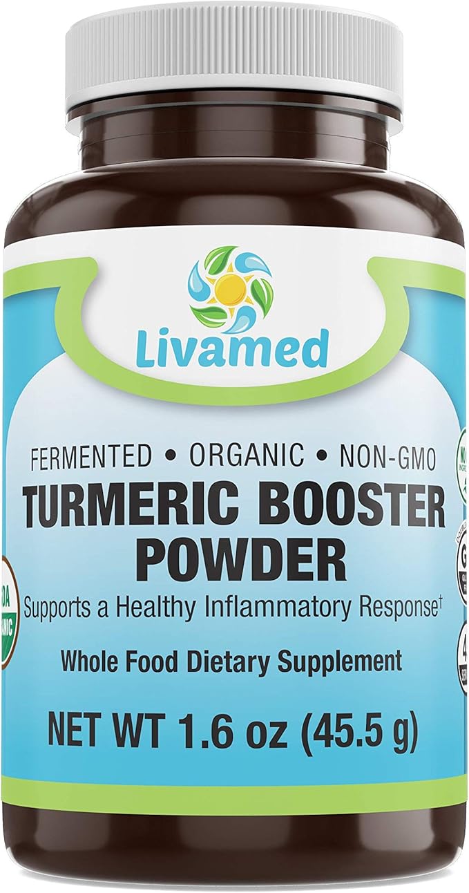 Turmeric Booster with Black Pepper - Joint Support &amp Healthy Inflammation with Lactobacillus Acidophilus– Natural Immune Support Whole-Body Flexibility Active Mobility Men &amp Women – 1.6 oz P