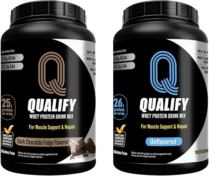 Dark Chocolate Fudge + Unflavored Whey Protein Powder Bundle - 24g &amp 26g Protein Gluten-Free