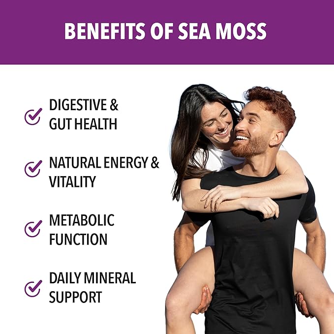 SIBA Ultra Pure Sea Moss Blend – Vegan Capsules with Sea Moss Black Seed Oil Ashwagandha Turmeric &amp Black Pepper – Supports Overall Wellness – 60 Count