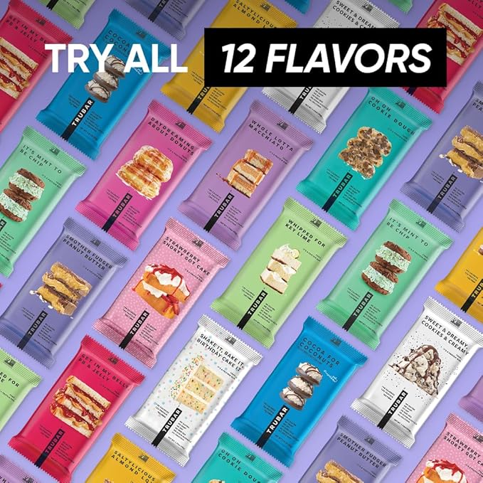 TRUBAR Vegan Protein Bar Whole Lotta Macchiato Gluten Free Plant Based Protein Dairy Free Non GMO Soy Free No Sugar Alcohols 12G Protein 12G Fiber 23G Carb On the Go Snack Bars 12 CT