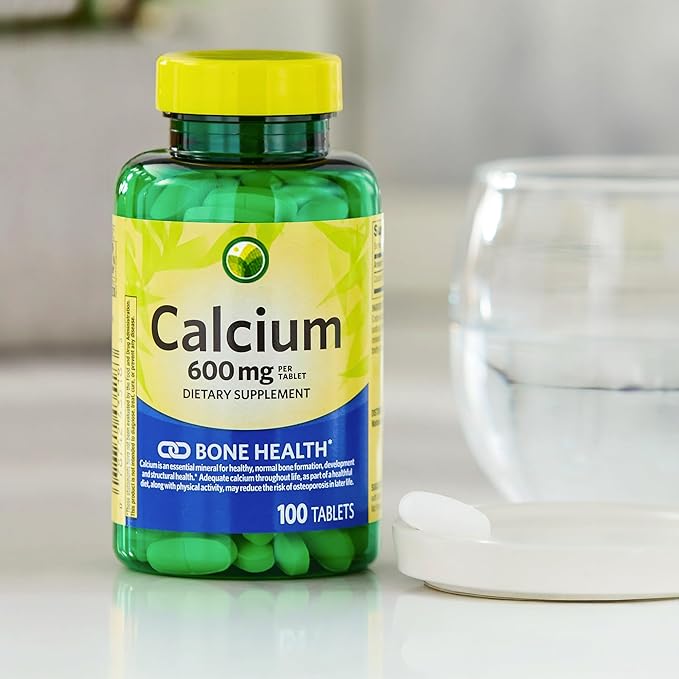 SV Calcium Calcium 600 mg 100 Tablets Bone Health Dietary Supplement Tablets Bundle - Pack of 2 with Vtmx Vitamin Guide