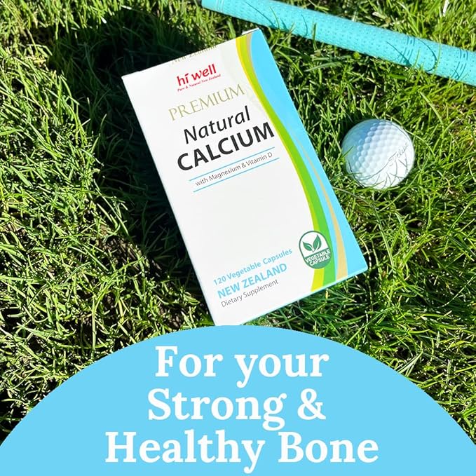 (Pack of 2) Hi Well Premium Natural Calcium with Magnesium &amp Vitamin D 120Vegetarian Capsules