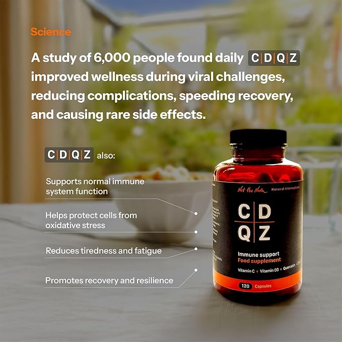 CDQZ - Quercetin Zinc Vitamin C Vitamin D3 - Immune Support - 120 Capsules - Plastic-Free Packaging