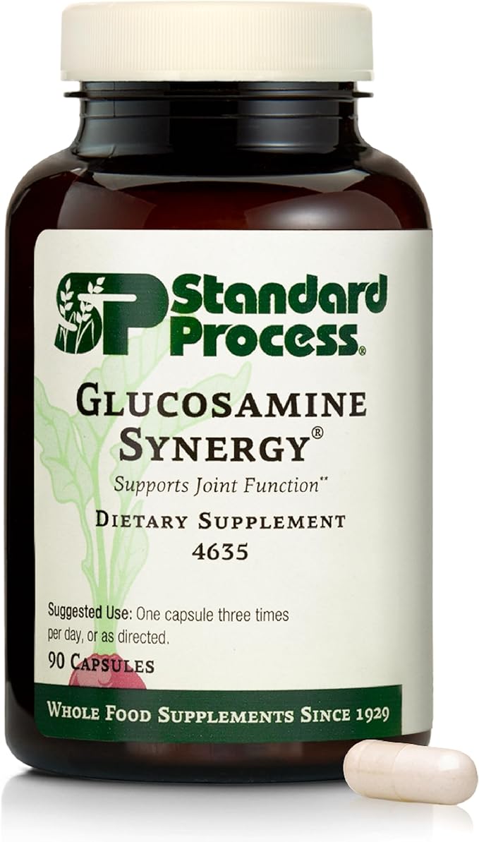 Standard Process Glucosamine Synergy - Joint Health Support Supplement - Support Connective Tissue with Glucosamine &amp Boswellia Serrata - Whole Food-Based Supplement with Manganese - 90 Capsules