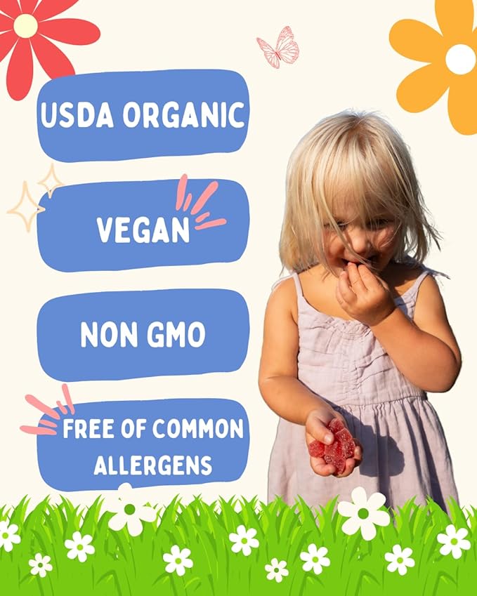 Vitamin D3 Gummies for Kids 2+ – Clean Ingredient Strawberry Gummies Vegan &amp Non-GMO Low Glycemic Vitamin D Supplement for Immune &amp Bone Support 30 Count