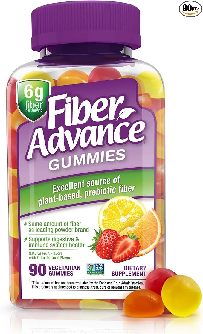 ikj Plant Based Prebiotic Fiber Supplement Gummies Natural Fruit 90 Count