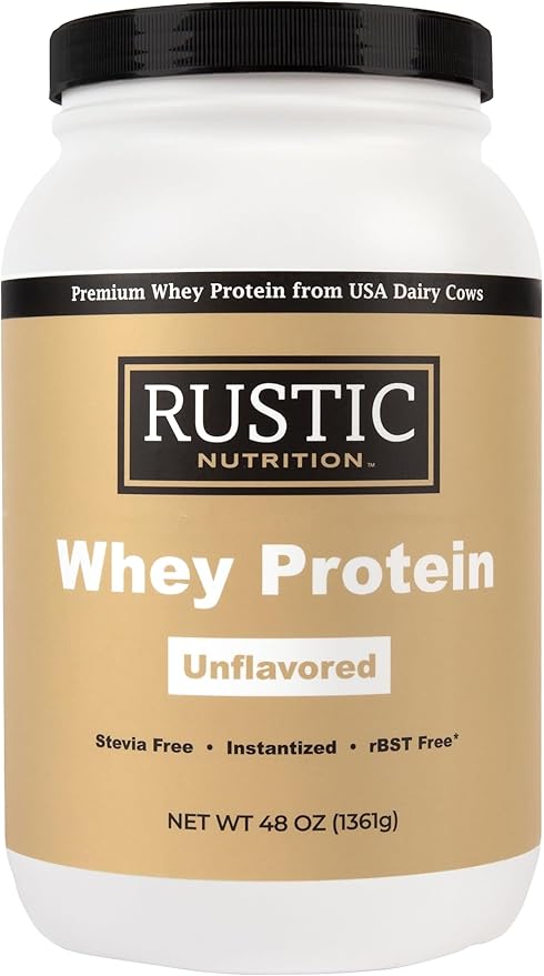 Premium Whey Protein Powder USA-Sourced No RBST/RBGH No Stevia or Sucralose Instantized Non-GMO Soy &amp Gluten Free (Unflavored 48 Oz)