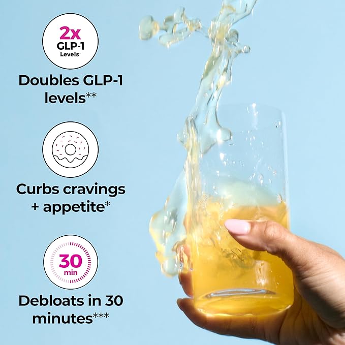 Flatter Me Fiber GLP-1 Booster – Fiber Supplement for Women &amp Men Prebiotics &amp Enzymes for Weight Support Reduce Bloating Double GLP-1 Levels Digestive &amp Gut Health (10 Servings)