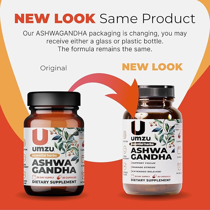 UMZU Ashwagandha 30 Day Supply – Advanced Stress Support Supplement with Prolanza Extended Release – Naturally Supports Healthy Stress Response Mood Calmness Cognitive Function and Daily Balance