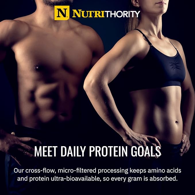 Nutrithority - Isothority Isolated Whey Protein Powder with Ultra-Absorbable Protein and BCAAs to Build Muscle and Accelerate Recovery Keto Friendly Low Carbs Gluten Free (Caramel Coconut Cookie)