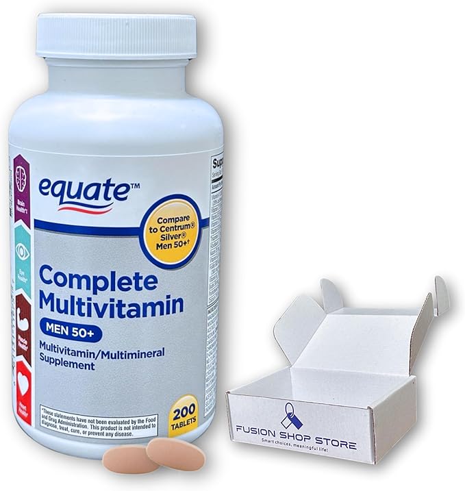 Multivitamin Multimineral for Men 50+ Tablets 200 Count (Pack of 1) Boxed by Fusion Shop Store