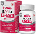 Hemeboost Forte 34.8 mg (696 mg Heme Iron Pills) High Potency Iron Supplement for Women &amp Men High Absorption &amp Gentle on Stomach Safe for Use in Pregnancy 30 Tablets