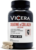 Creatine x Collagen x Caffeine Capsules HCl Creatine Workout Supplement with 100 mg Plant Based Caffeine from Coffee Berry Gluten Free Non GMO 90 Capsules