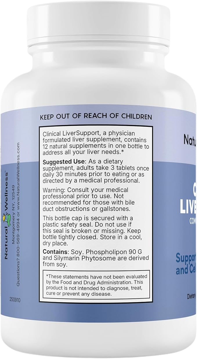 Natural Wellness Clinical Liver Support – Physician-Formulated Milk Thistle &amp Curcumin Blend for Detox Repair &amp Healthy Liver Function – 12 Powerful Ingredients Maximum Absorption