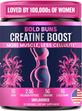 Creatine for Women – Booty Builder Supplement with Collagen &amp BCAA – Supports Muscle Development Post-Workout Recovery Skin Elasticity Healthy Hair &amp Nail | Unflavored – 30 Servings