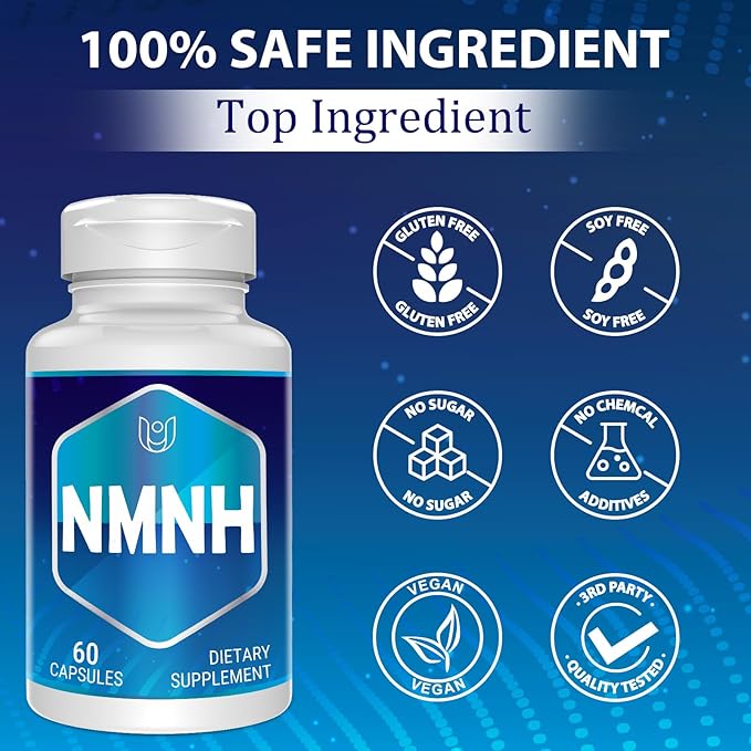 NMNH (Dihydronicotinamide Mononucleotide) NAD Supplement to Boost NAD+ Levels as We Age (May Be More Effective Than Nicotinamide Riboside) NMNH Supplement for Anti-Aging 60 Capsules (60 Servings)
