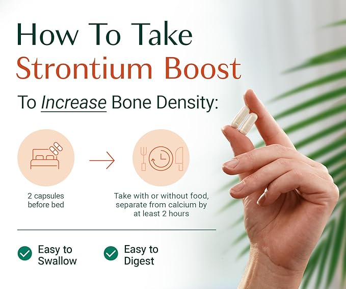 AlgaeCal - Strontium Boost Natural Calcium Supplement for Bone Density Increase Strontium Citrate 680 mg Easy to Swallow for Bone Health &amp Bone Strength Gluten-Free - 60 Veggie Caps- Made in U