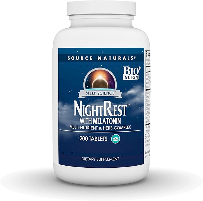 Source Naturals NightRest with Melatonin - Multi Nutrient and Herb Complex - 200 Tablets