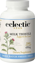 Eclectic Herb - Premium Freeze Dried Milk Thistle Capsules | Silymarin Supplement | Liver Support Detox Cleanse + Maintain | Vegan Natural Non-GMO Gluten Free (240 CT | 600 mg)