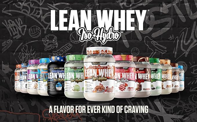 MuscleSport Lean Whey Revolution™ Protein Powder - Whey Protein Isolate - Low Calorie Low Carb Low Fat Incredible Flavors - 25g protein per scoop (2lb Dippsadoodles)