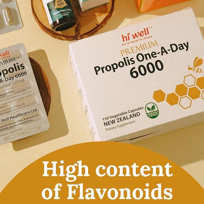 (Pack of 3) Hi Well Premium Propolis 6000 Flavonoid 120mg 150Capsules