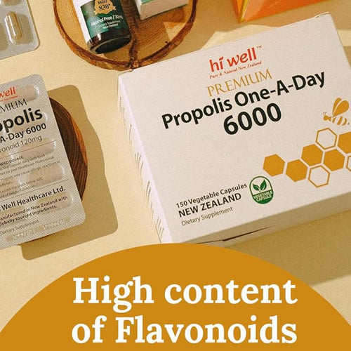 (Pack of 2) Hi Well Premium Propolis 6000 Flavonoid 120mg 150Capsules