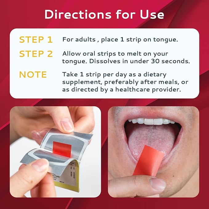 Vitamin B12 Strips 100 Pack | Easy Oral Dissolvable Mint Flavored Strips | 1500 mcg Strips | Vit B12 Dissolve under Tongue | Methylcobalamin B-12 Vitamin Formula | Vegan Friendly &amp Gluten Free