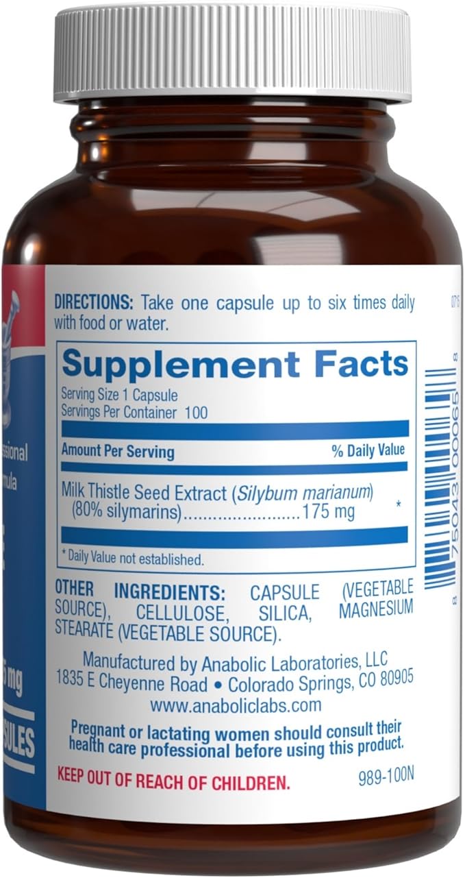Silymarin Milk Thistle Extract Capsules - Clinical Milk Thistle Liver Supplements for Women &amp Men with Standardized 80% Silymarin for Liver Cleanse Detox Support - Vegan Made in the USA - 100 Serv