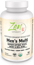 Zen Supplements Whole Food Organic Mens Multivitamin - 120 Tablets