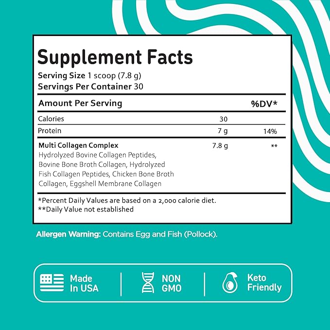 Vital Vitamins Multi Collagen Peptides Powder + NAD+ Supplement