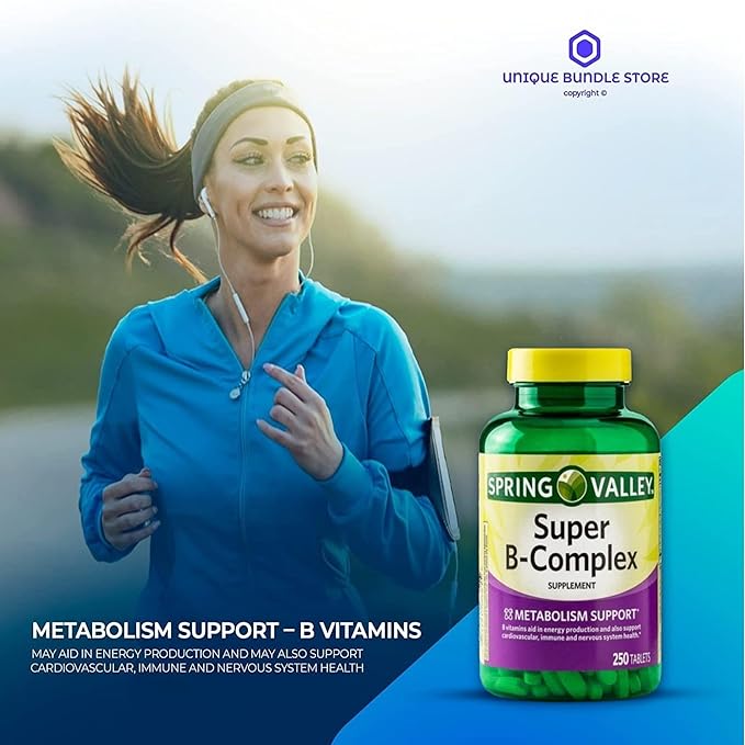 Unique Bundle Store Super Vitamin B Complex – 250 Tablets B Complex Vitamins Complejo B B12 B6 Biotin Folate Daily B Vitamins Supplement for Metabolism Support (Pack of 3)