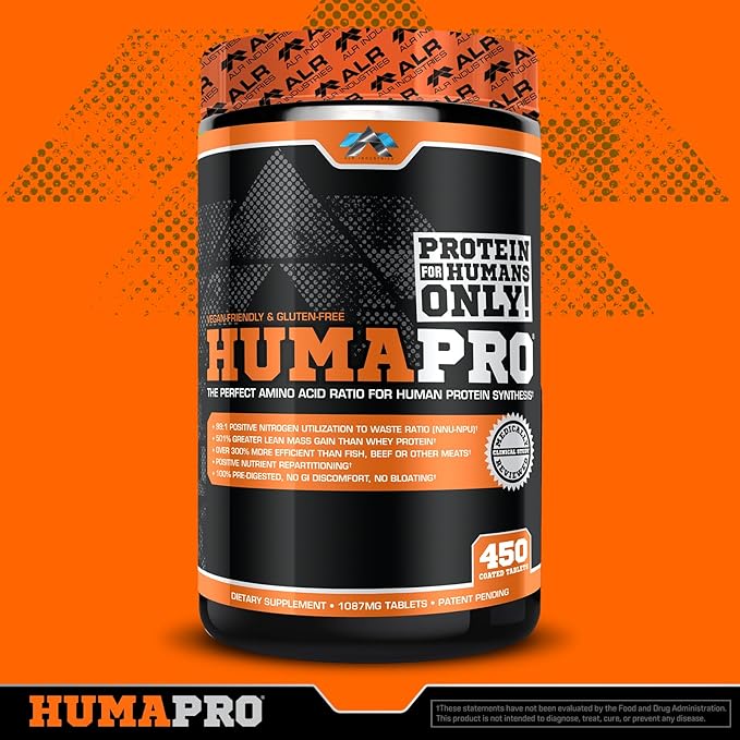 Humapro Tablets | Amino Acids Protein Matrix for Humans | 99% Utilization for Lean Muscle | Vegan Gluten Free | 450 Tablets / 90 Servings