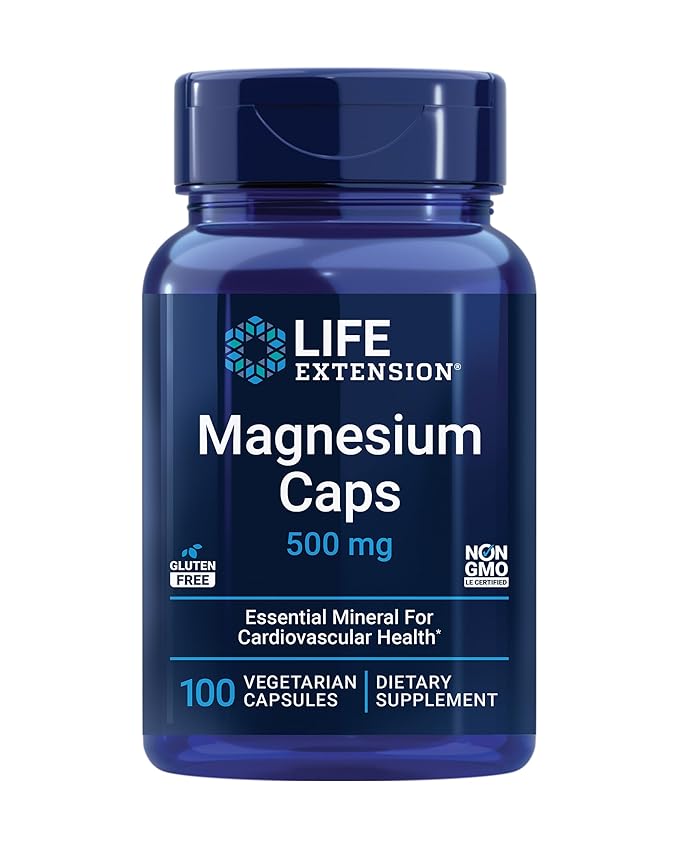 Orgain Hydrolyzed Collagen Peptides Powder Life Extension Magnesium Caps 500mg - Joint Hair Skin Nail Support &amp Heart Health