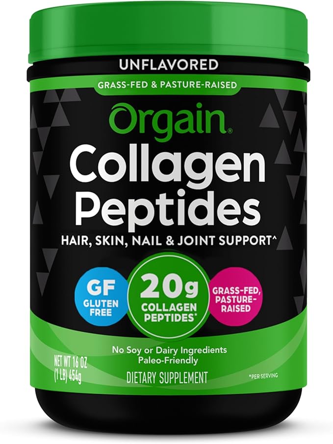 Amazing Grass Greens Superfood Blend with Organic Spirulina Digestive Enzymes - 100 Servings &amp Orgain Hydrolyzed Collagen Peptides Powder 20g Grass Fed Collagen - Hair Skin Nail &amp Joint