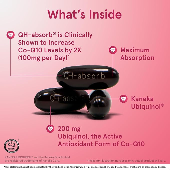 Jarrow Formulas QH-Absorb 200 mg-High Absorption Co-Q10-Active Antioxidant Form 60 Servings &amp Zinc Balance 15 mg-100 Servings -Includes Copper-Essential Mineral for Immune System Support