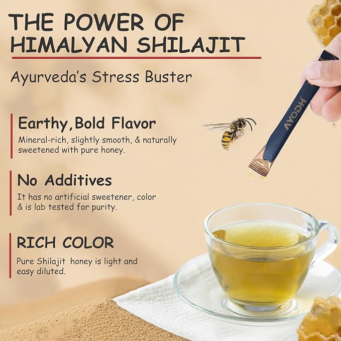 Himalayan Shilajit Honey Sticks with Natural Honey Strawberry Flavor – 30 Count 75%+ Fulvic Acid 85+ Trace Minerals Easy Single-Use Energy &amp Immunity Support
