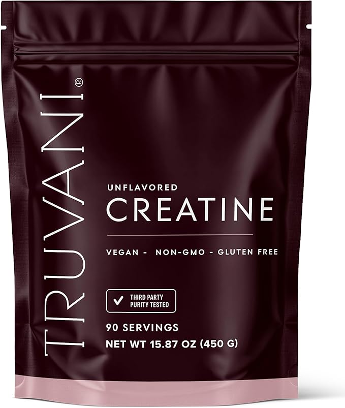 Truvani Creatine Monohydrate Powder | 5g Pure Creatine Per Serving | Third Party Tested | 90 Servings | Supports Strength and Cellular Energy | No Fillers | Women and Men