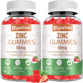 Zinc Gummies 50mg - Vitamin C D3 &amp Elderberry Echinacea Zinc Immune Health Gummies Non-GMO Natural Antioxidant Supplements for Men &amp Women Vegan 2 Pack