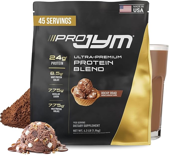 Pro JYM Rocky Road Protein Powder - Whey Protein Isolates Casein &amp Milk Protein Lean Muscle Building for Men &amp Women JYM Supplement Science 45 Servings