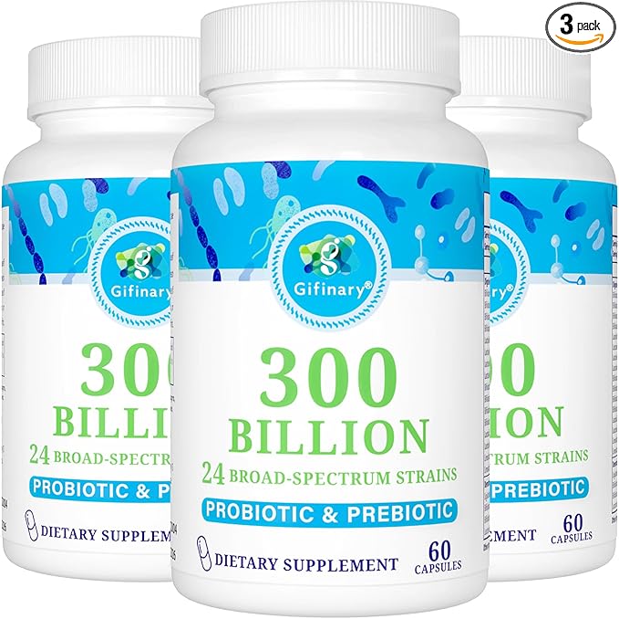 Probiotics for Women and Men 300 Billion CFU 24 Strains Probiotics with 15 Organic Herbs probiotics Blend Probiotic Supplement for Digestive Gut Immune &amp Whole-Body Health -6 Month Supply